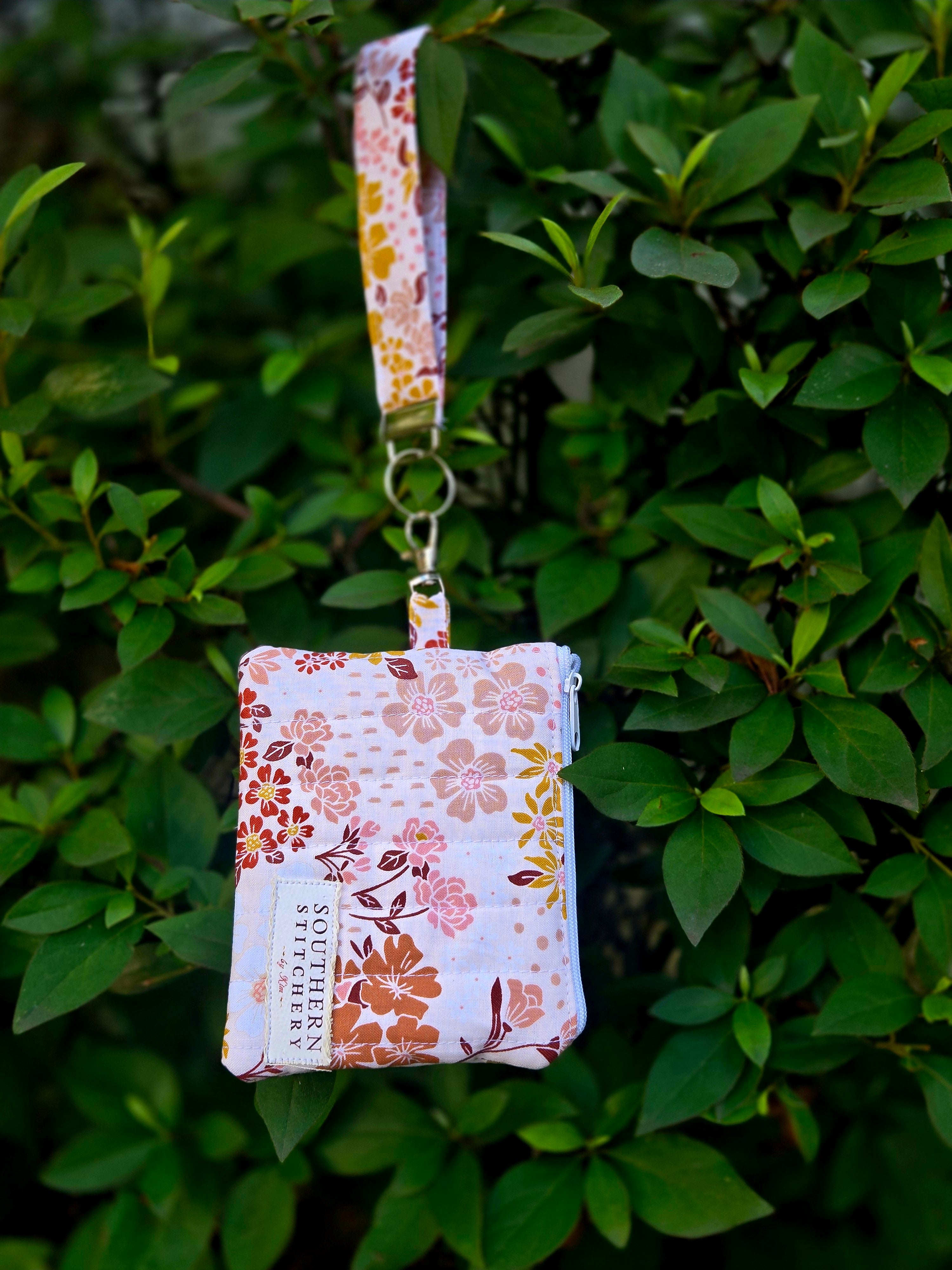 Earth Tone Floral Keychain Wallet