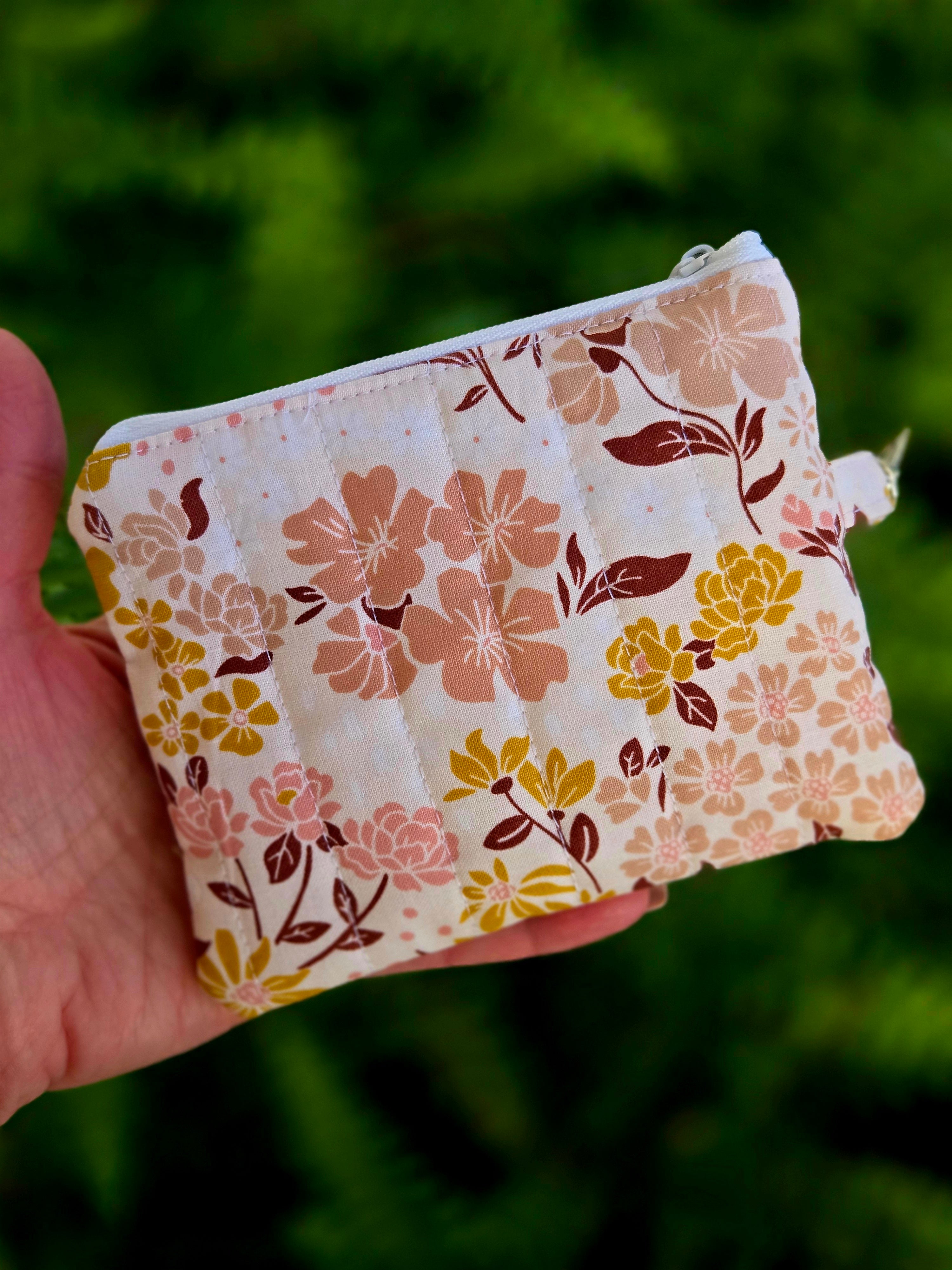 Earth Tone Floral Keychain Wallet