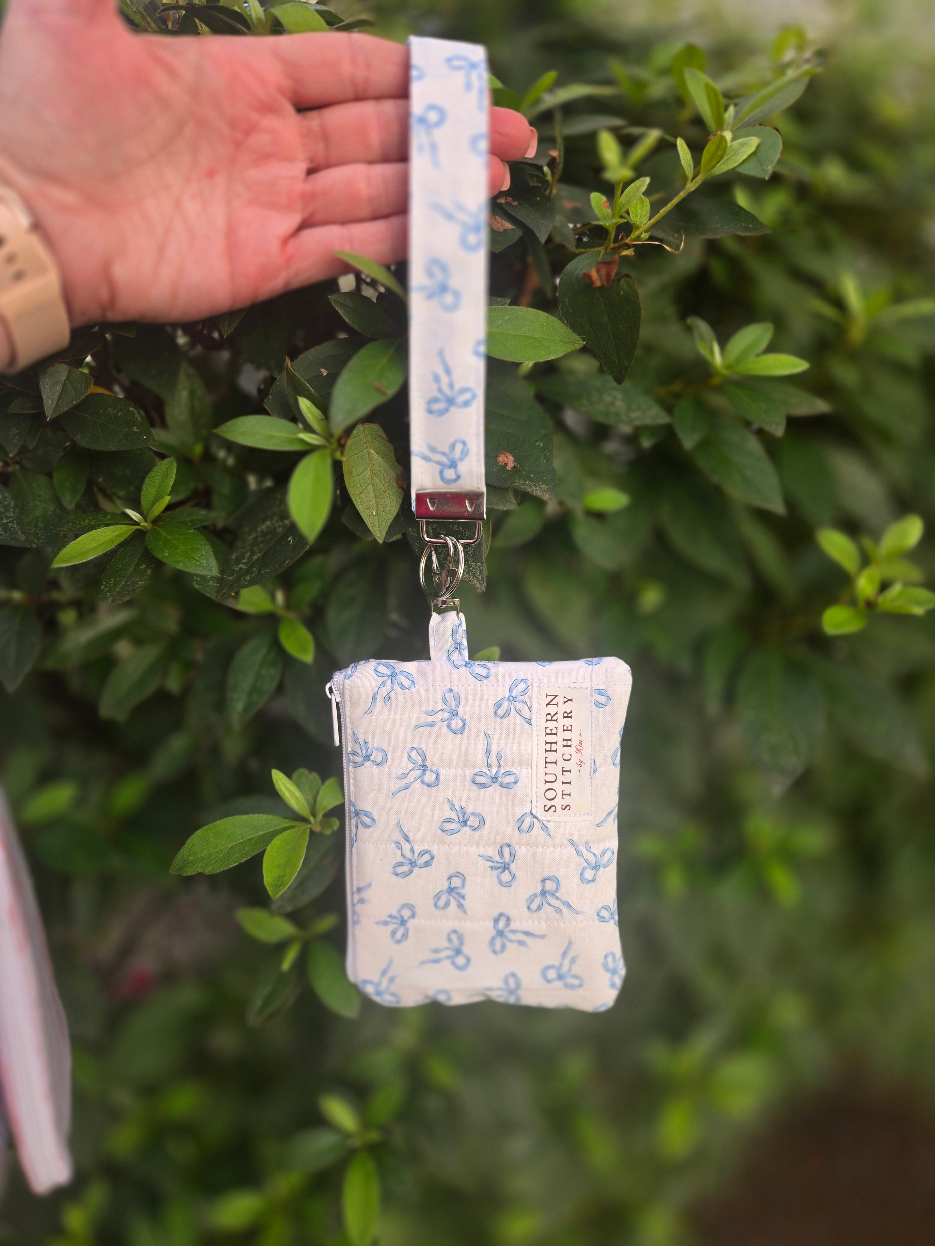 Blue Bows Keychain Wallet