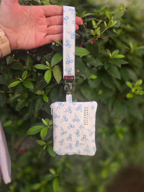 Blue Bows Keychain Wallet