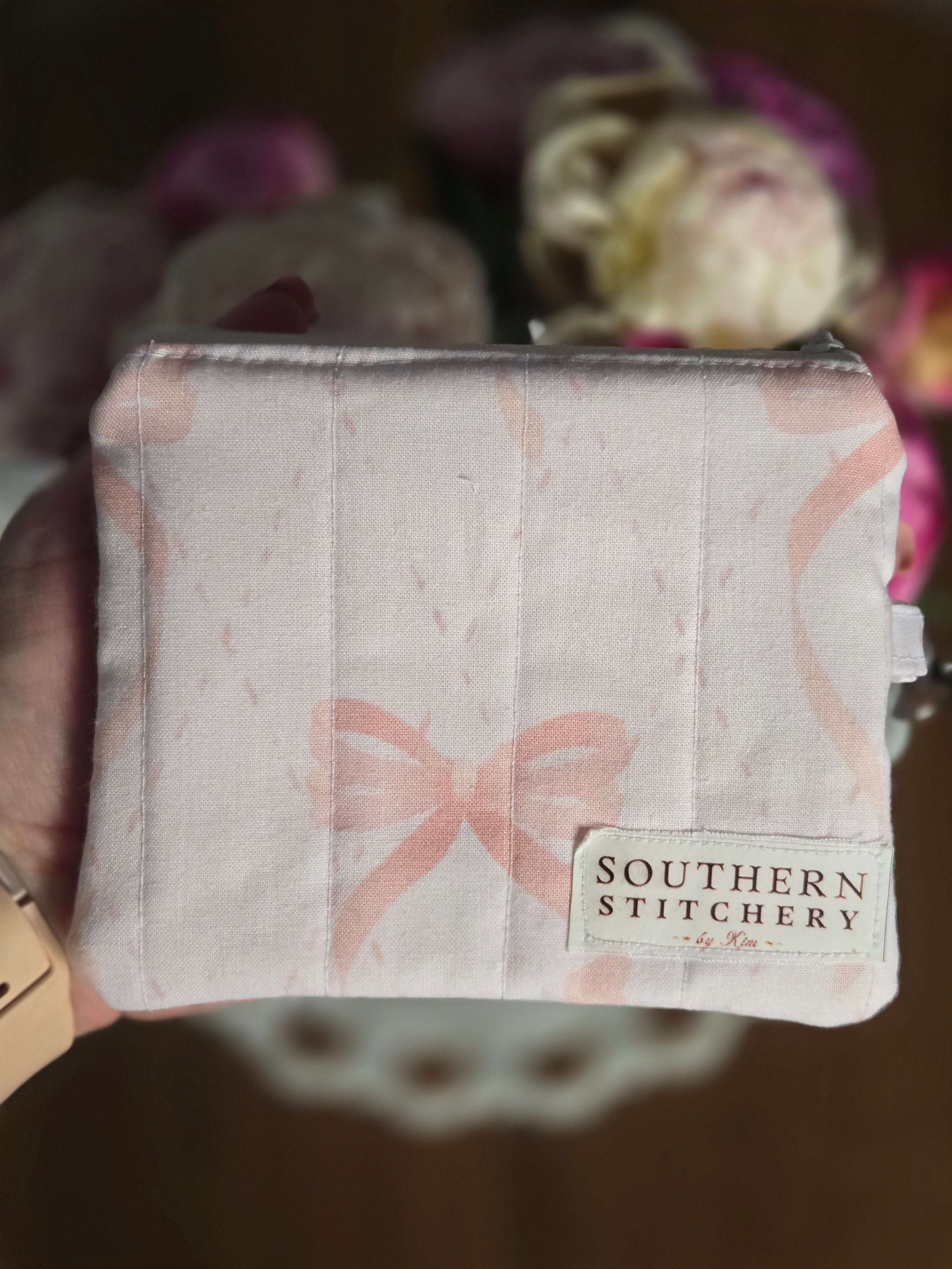 Pink Ribbon Bows Keychain Wallet