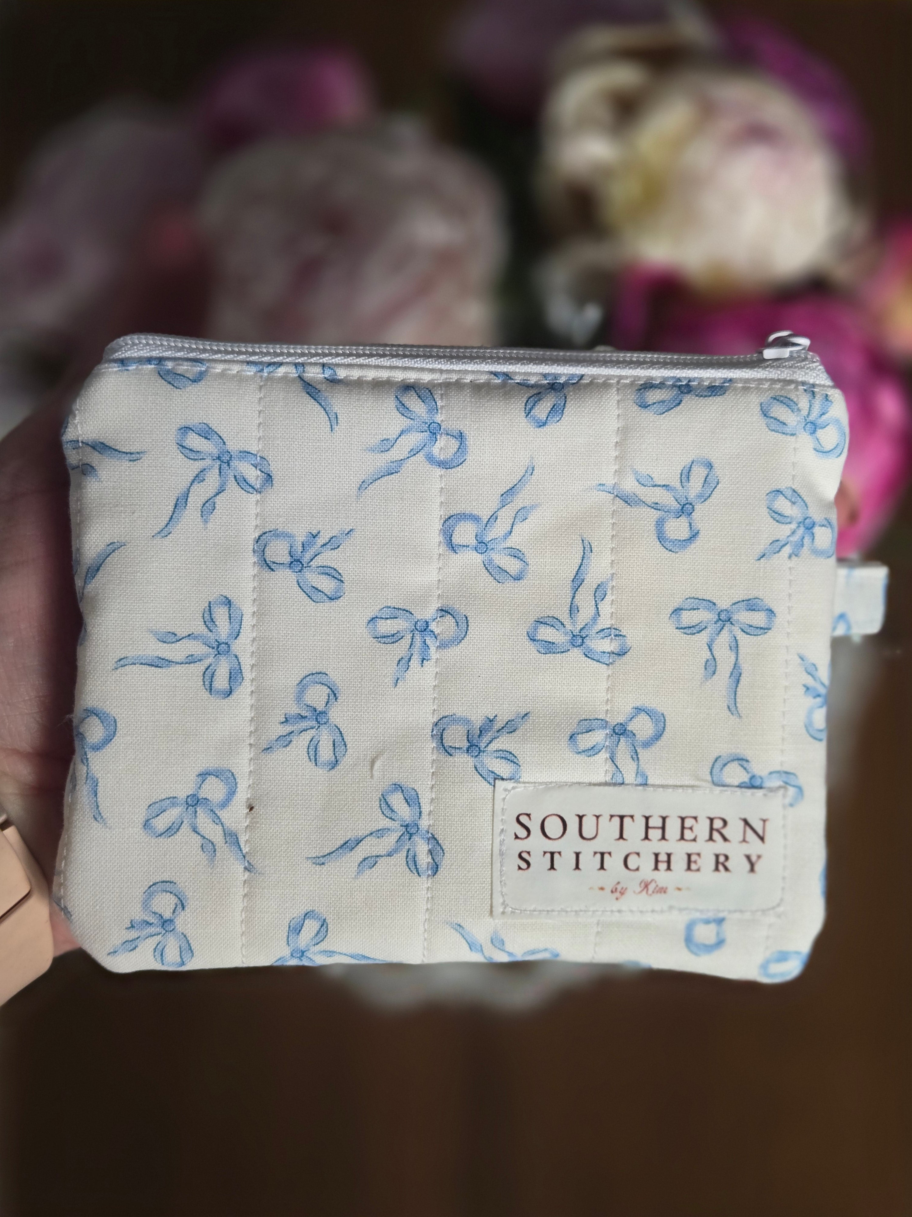 Blue Bows Keychain Wallet