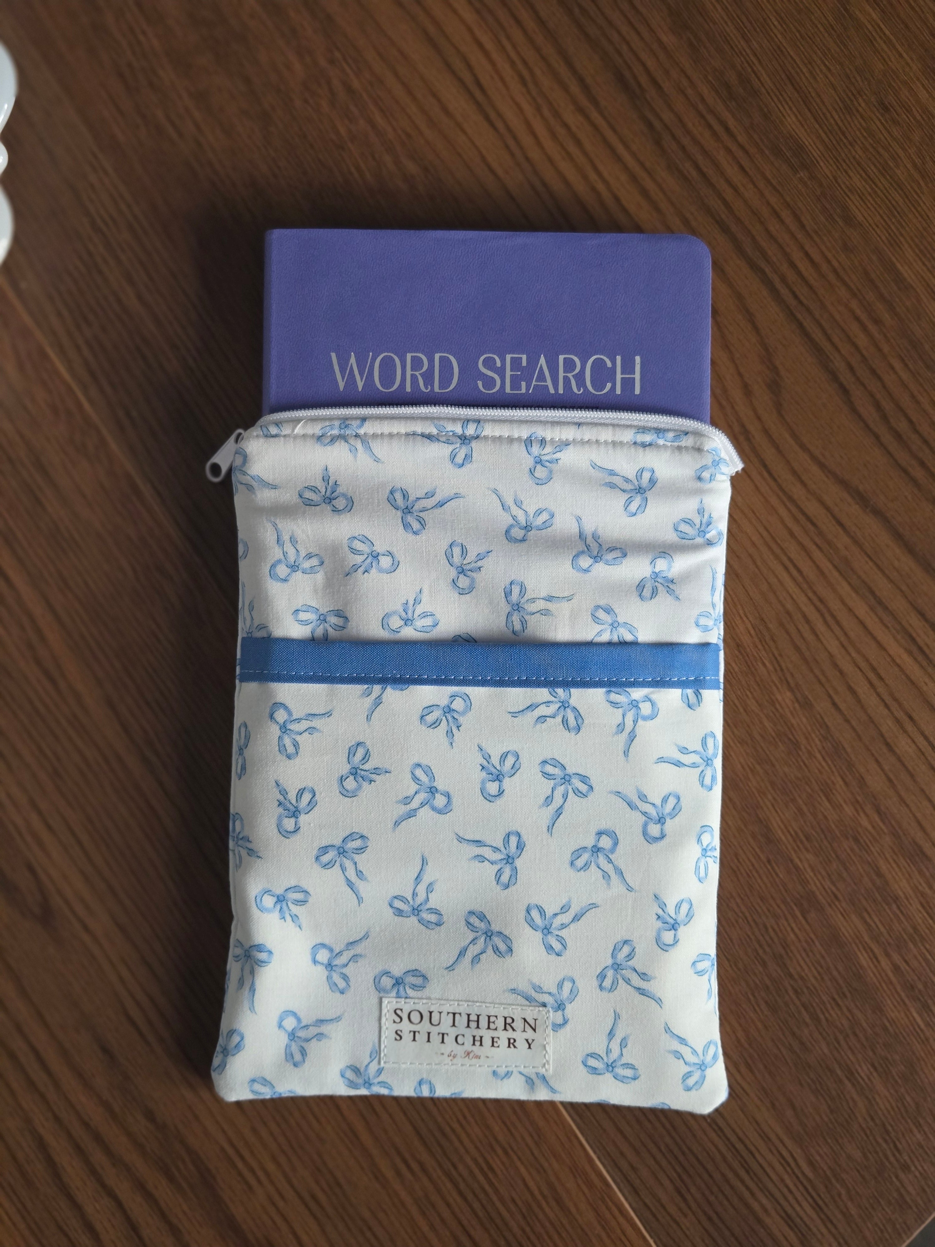 Blue Bows E-Reader/Book Sleeve - Small