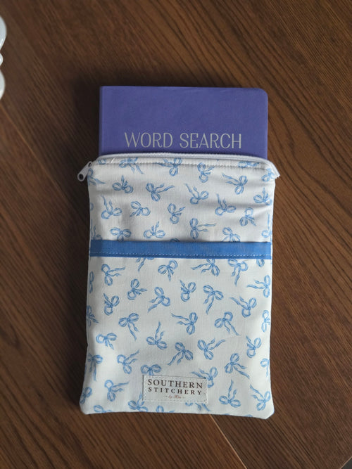 Blue Bows E-Reader/Book Sleeve - Small