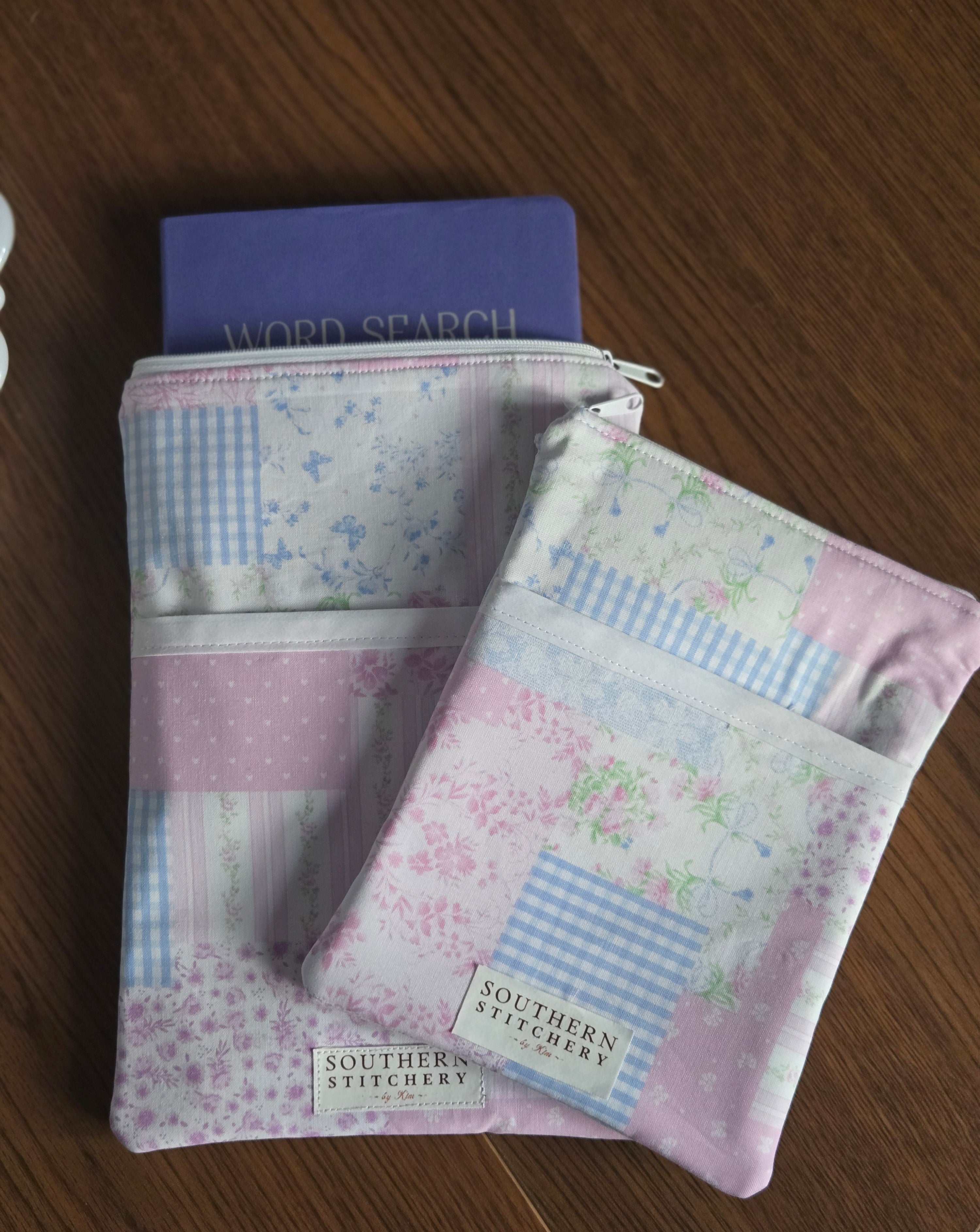 Pastel Patchwork E-Reader/Book Sleeve - Medium