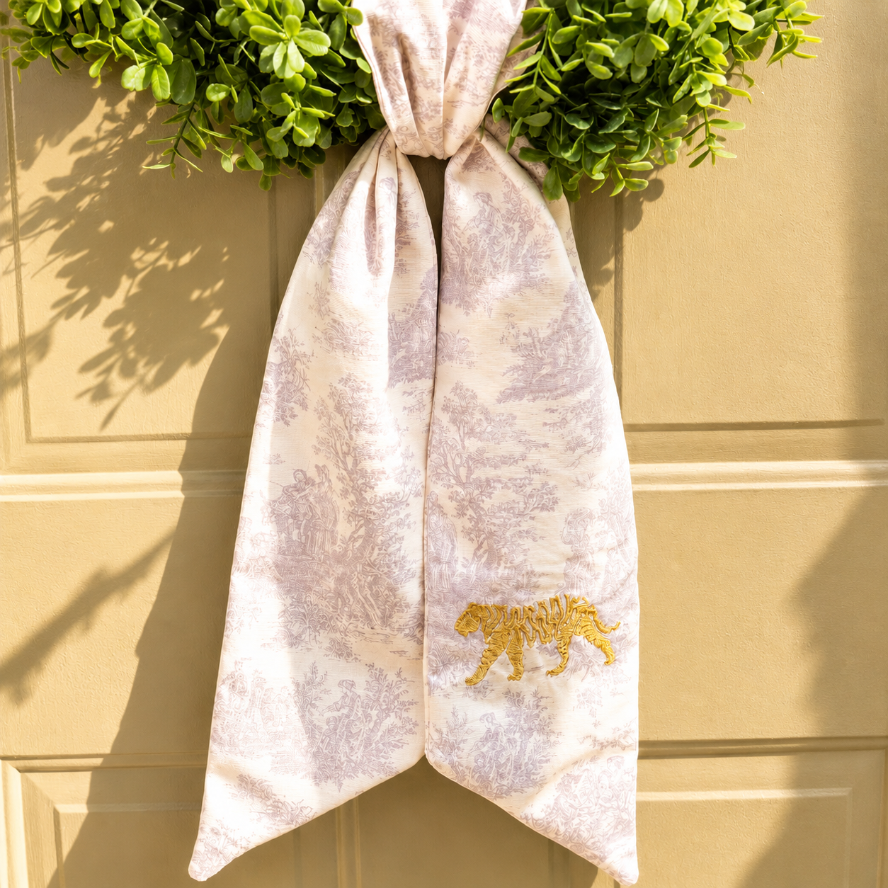 LSU Purple Toile Wreath Sash