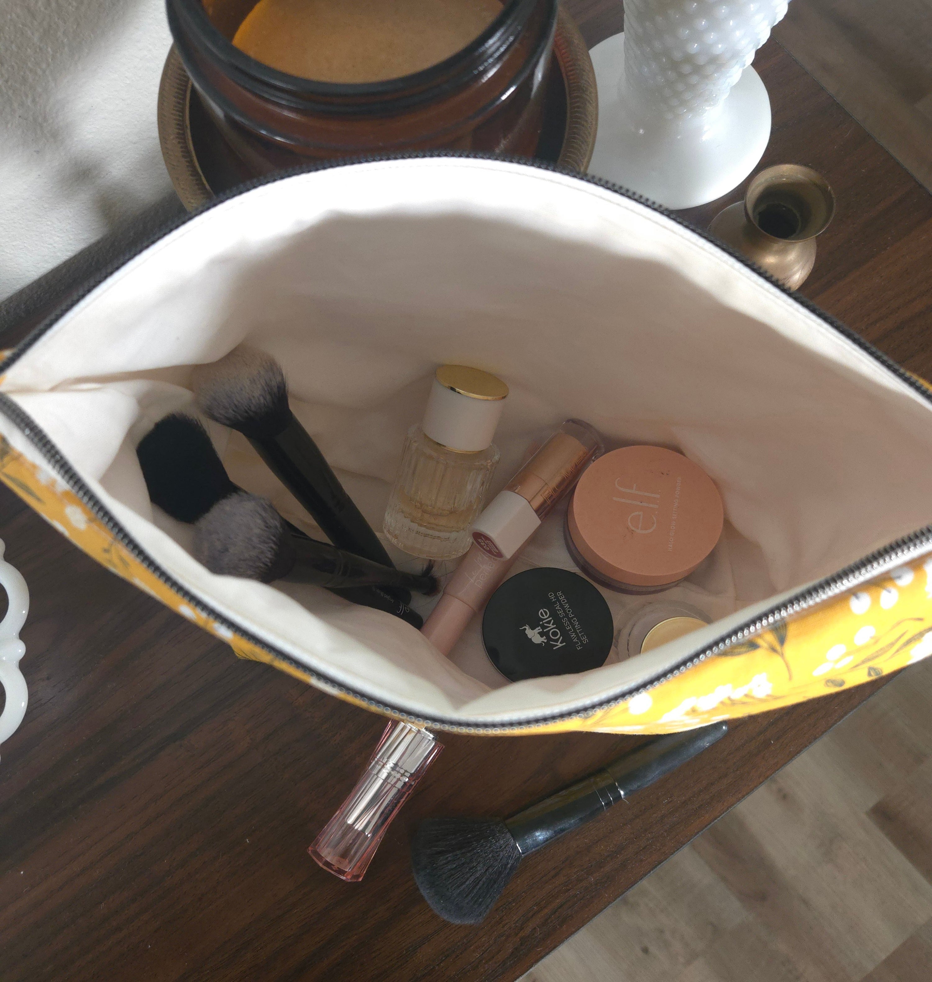 Mustard Woodlands Large Makeup Bag