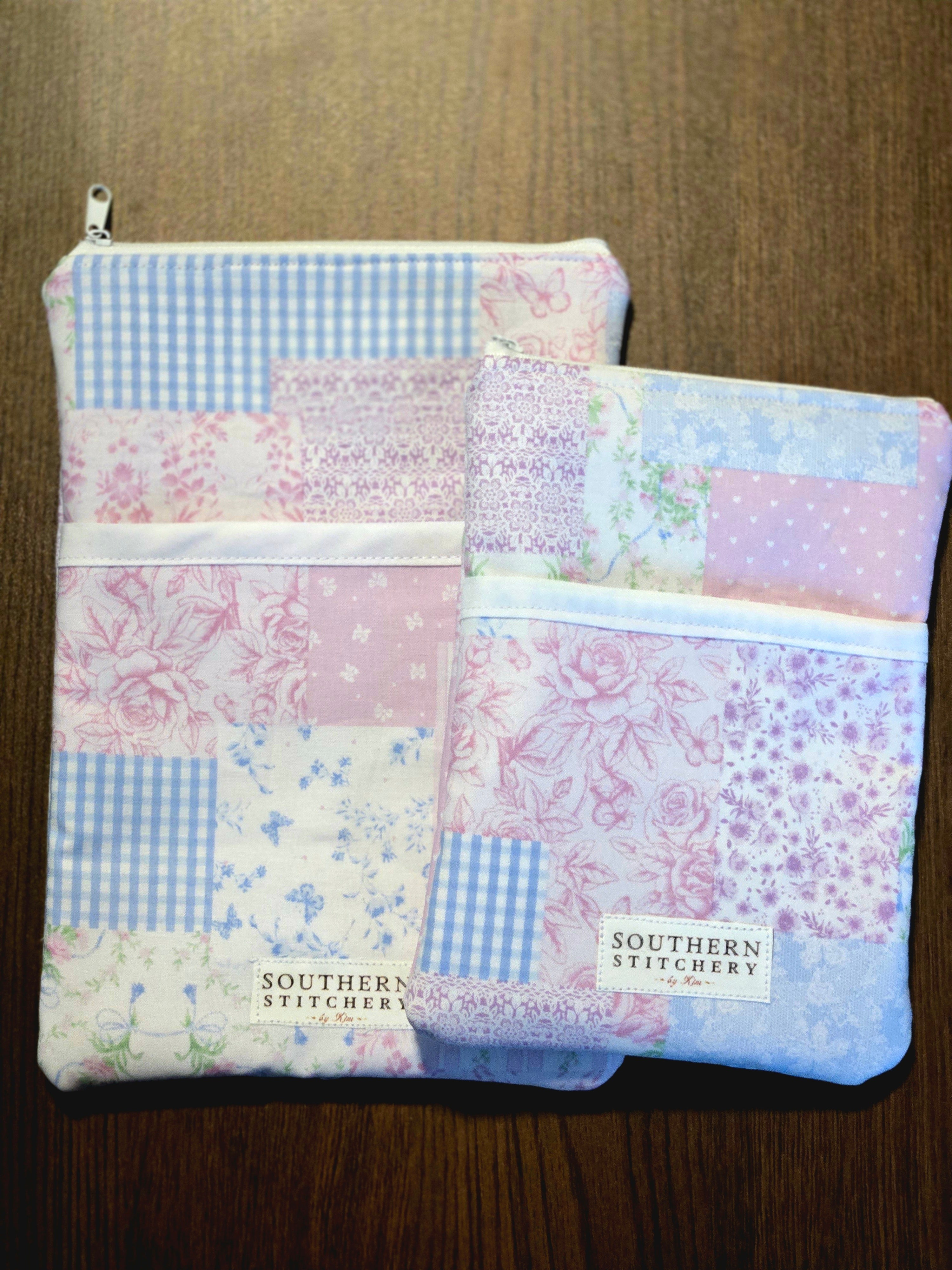 Pastel Patchwork E-Reader/Book Sleeve - Medium